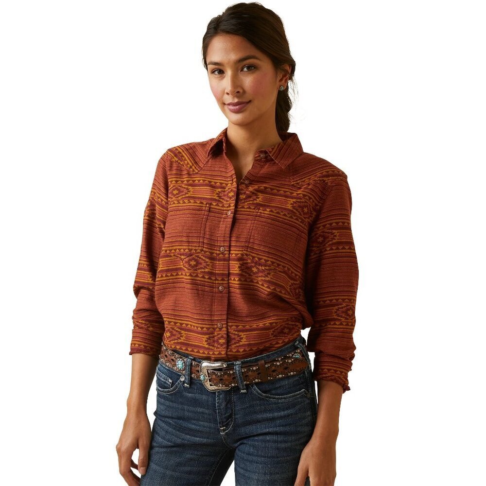 Ariat Women's Billie Jean Canyon Southwestern Print Shirt Size XL Long Sleeve